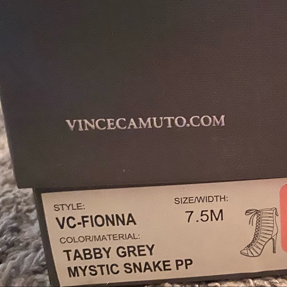 Vince Camuto Fionna Grey Snakeskin Lace Up Booties - Picture 6 of 6